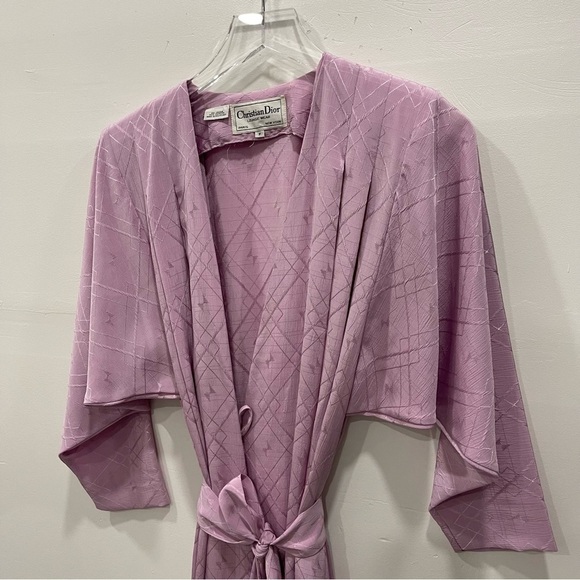 Christian Dior Loungewear Full Length Vintage Robe Sash-Tie Size P - Picture 4 of 12